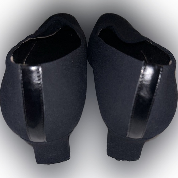 Amalfi Italy women's black leather suede block heel pumps vintage 9 Italian made - Picture 3 of 6